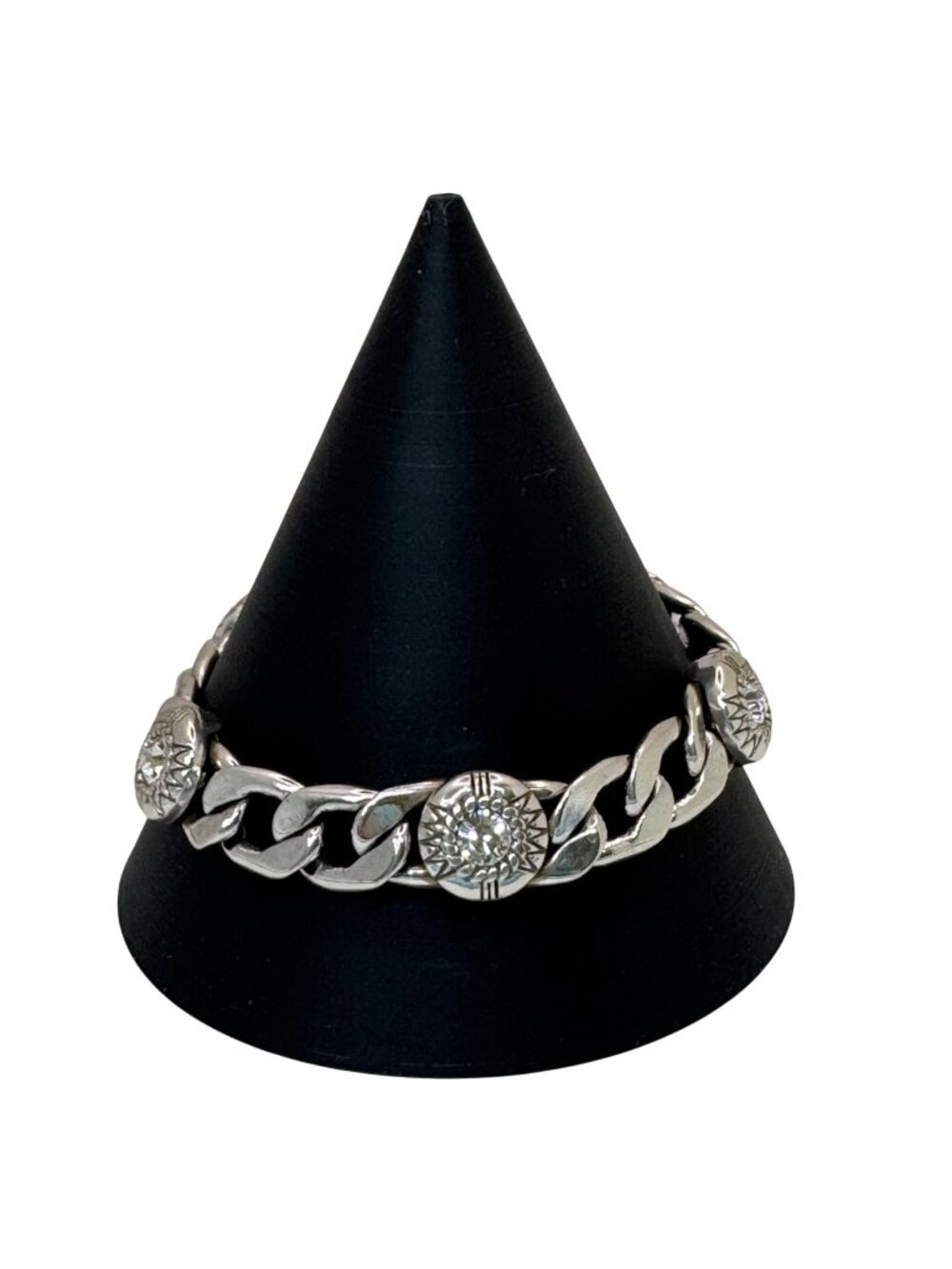 NEW Brighton Fortino Bracelet Silver Plated Crystal Curb Link 7" 8" Retired